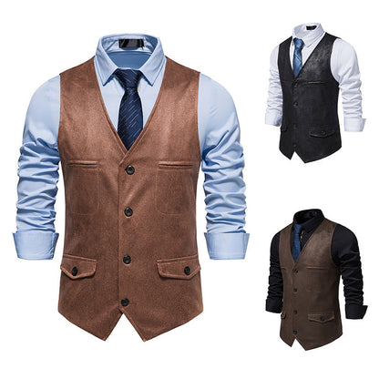 Lederweste Herren Elegant mit Taschen Schwarz Modern - BerlinGlamour