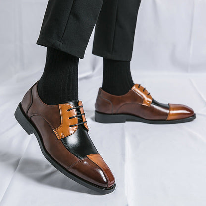Herren Schnürschuhe Elegante Lederschuhe Zweifarbig
