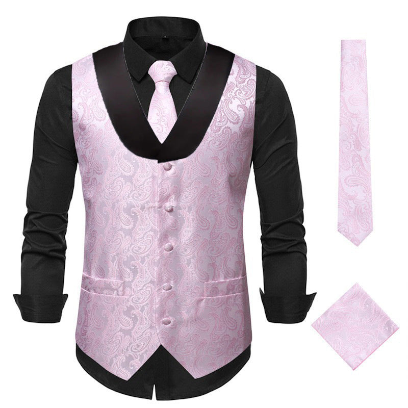 Herren Weste Leder Modern Schwarz