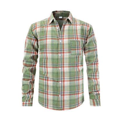 Herren Flanellhemd Modern Karomuster Schwarz