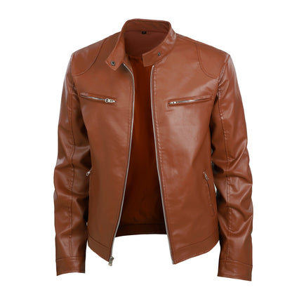 Lederjacke Herren Modern Schnitt Weiches Leder