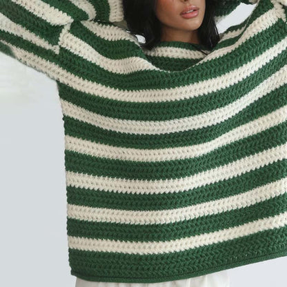Gestreifter Strickpullover Weich Pastellfarben Damen