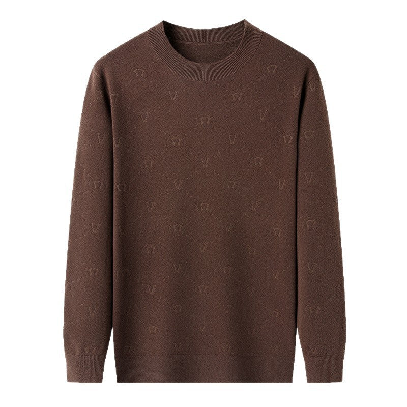 Herren Pullover Eleganter Rundhals Strukturiert Modern