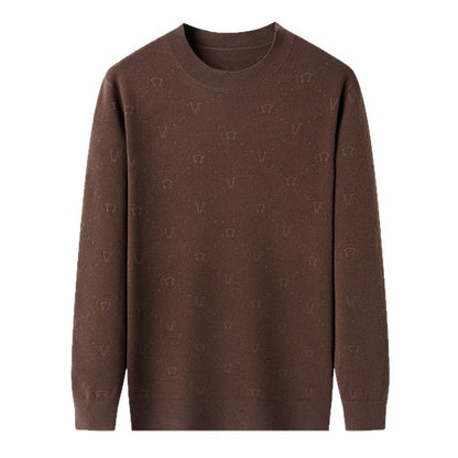 Herren Pullover Eleganter Rundhals Strukturiert Modern