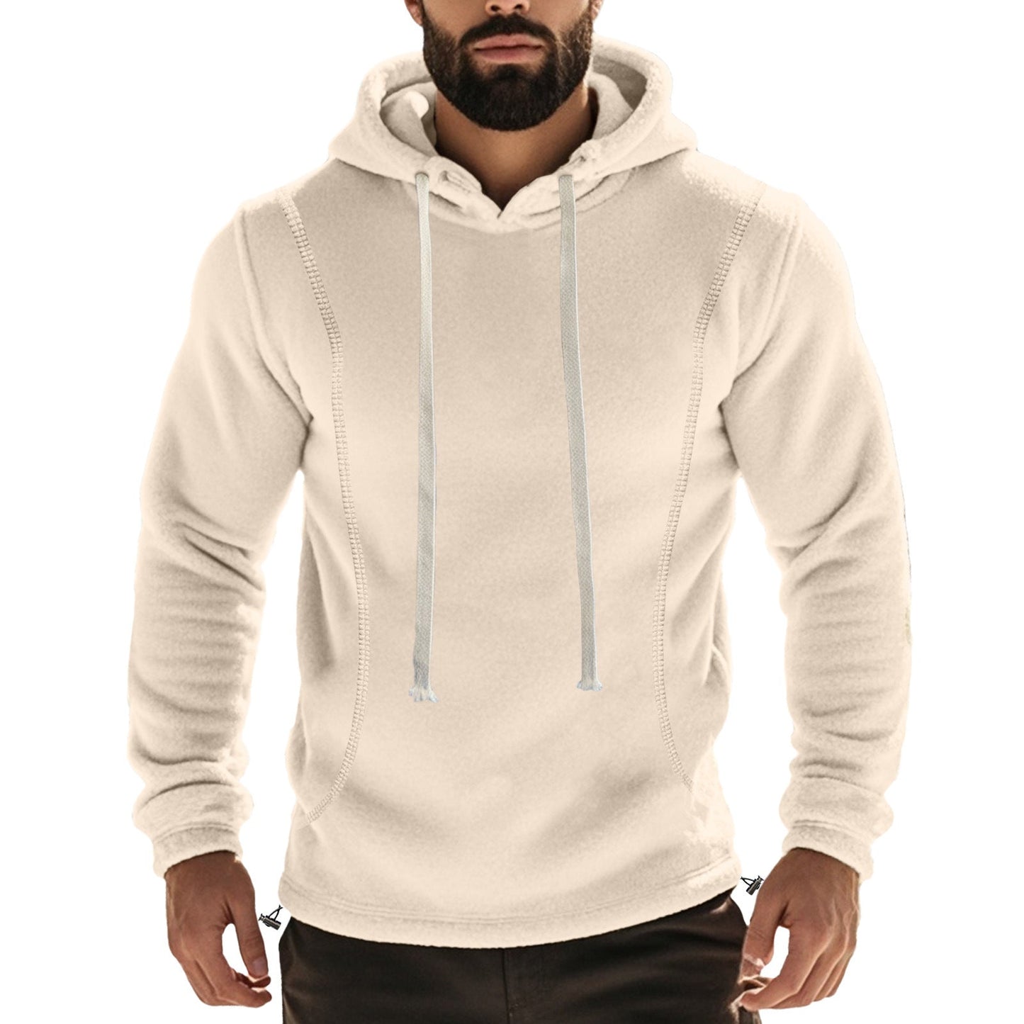 Herren Fleece Pullover Kapuzenjacke Mit Taschen Sportlich