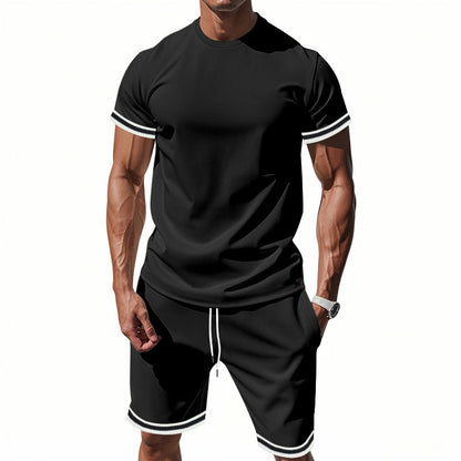 Herren Kurzarmshirt Sportlich Modern Kontrastdetails
