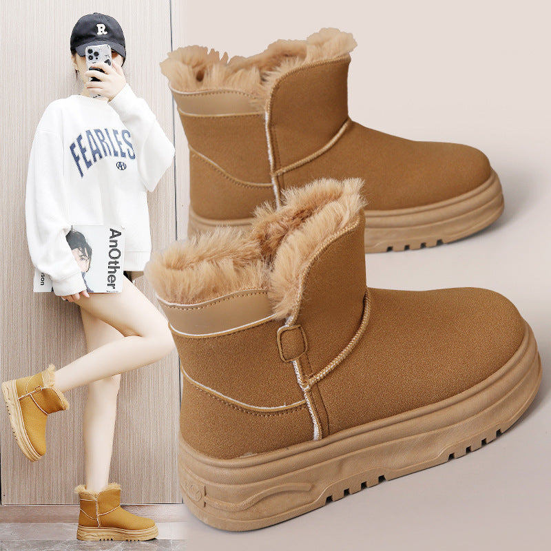 Damen Winterstiefel Warm Flauschig Rutschfest Schwarz - BerlinGlamour