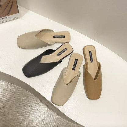 Damen Mules Modern mit Überkreuz-Design und Hochglanz