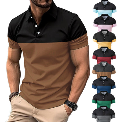 Herren Polohemd Kurzarm Modern Farbblock - BerlinGlamour