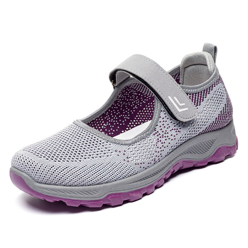Damen Sportschuhe Atmungsaktiv Slip-On mit Klettverschluss