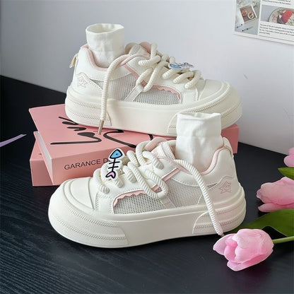 Damen Sneaker Sportlich Leicht Mesh Obermaterial