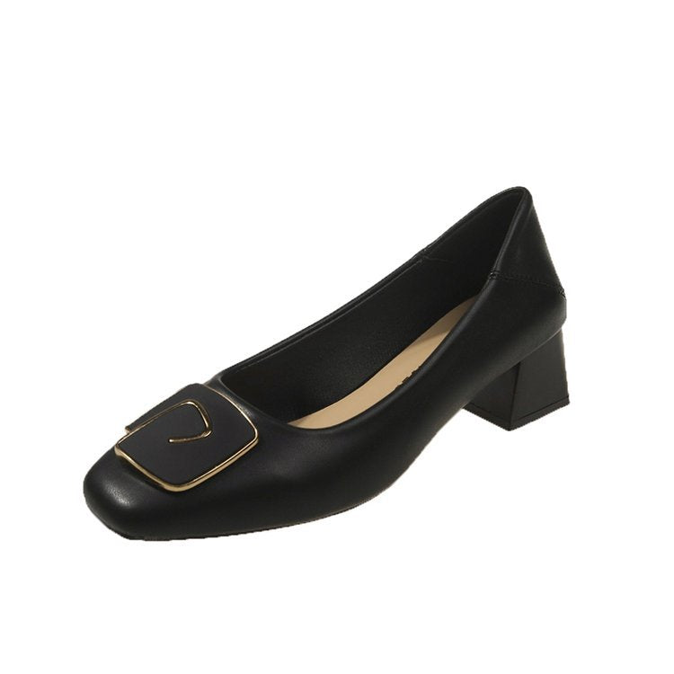 Damen Pumps Komfortabel Schnallen Detail Stilvoll