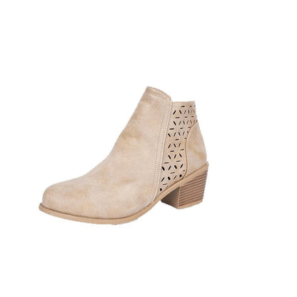 Damen Stiefeletten Elegant mit Lasercut-Design und flacher Sohle