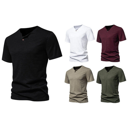 Herren Kurzarm-Shirt Moderner Stehkragen Baumwolle Berlin