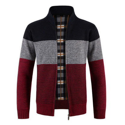 Herren Strickjacke Modern Farbblock Kuschelig Warm