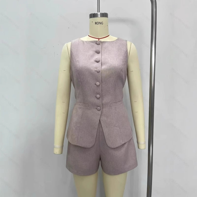 Damen Overall Elegant Shorts Blazer Tailliert
