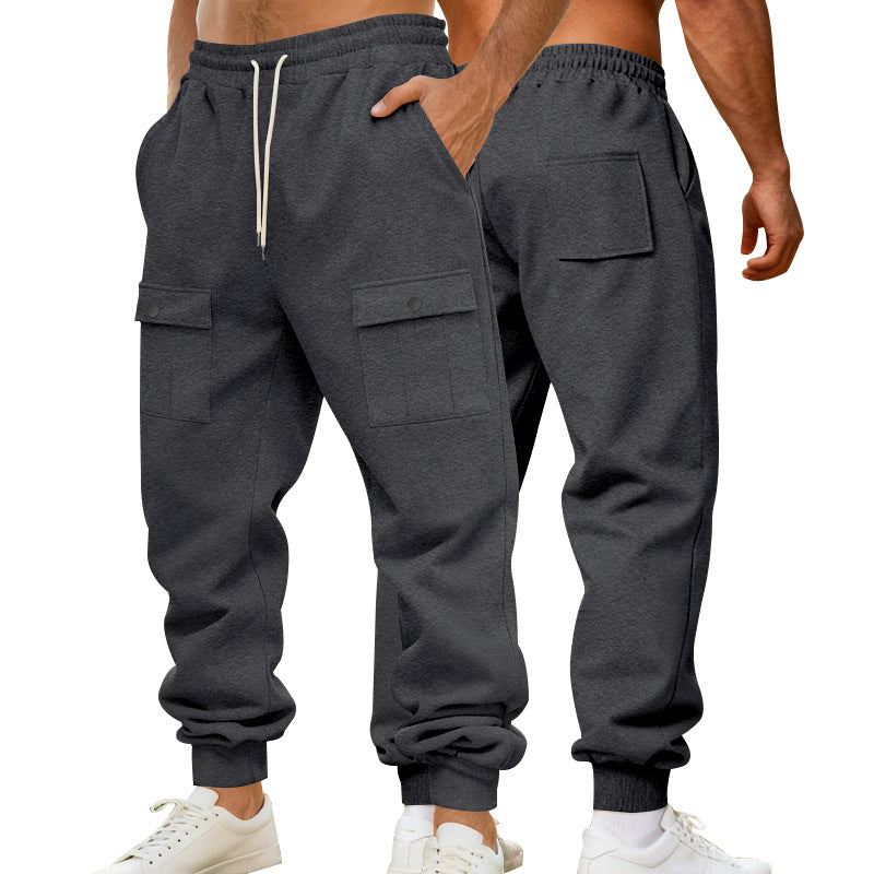 Herren Jogginghose Cargo Bequem Elastisch Funktionale Taschen