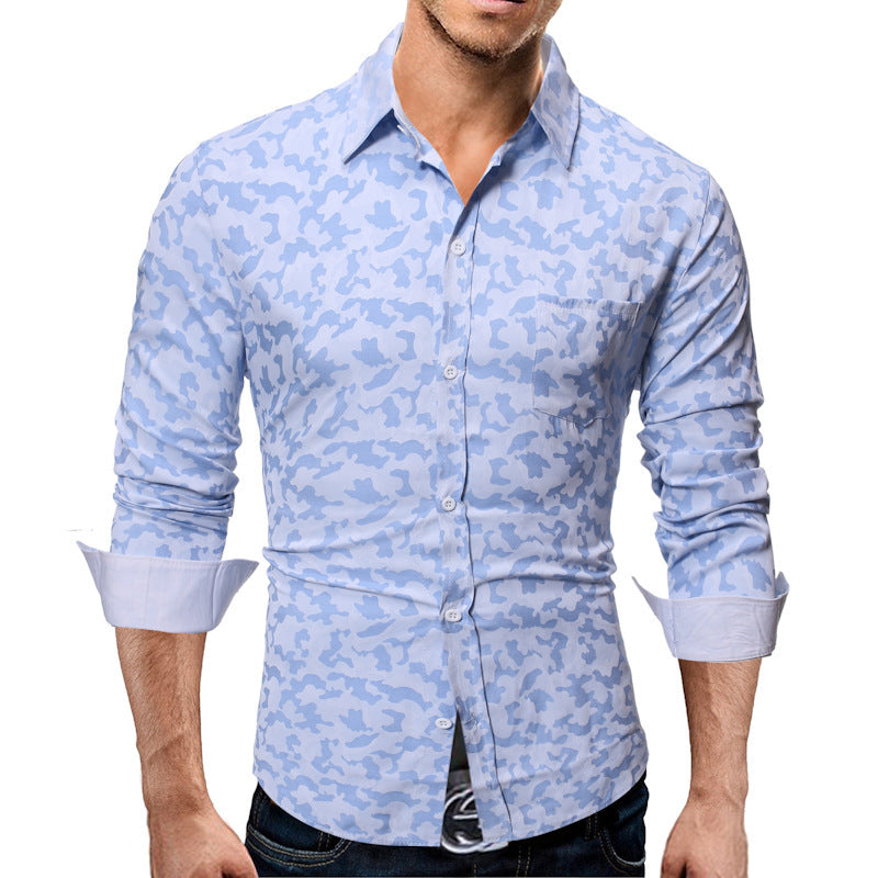 Herren Hemd Elegant Floralmuster Stilvolle Bluse