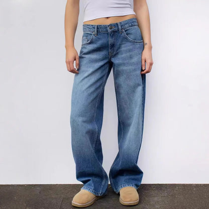 Damen Highwaist Jeans Weite Bein Verstellbar - BerlinGlamour