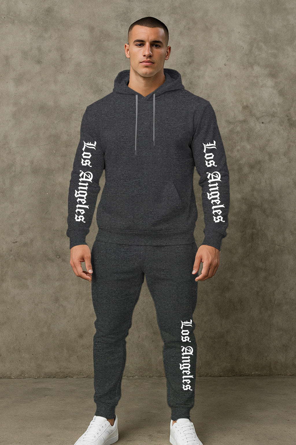 Sportlicher Herren Hoodie Jogginganzug Set Grau