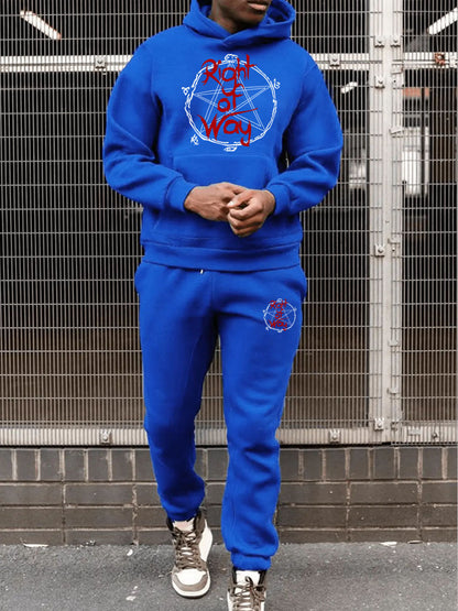 Herren Sportset Kapuzenpullover Jogginghose Graffiti Druck