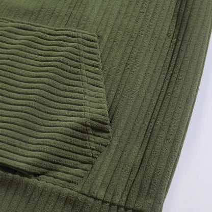Herren Hoodie Freizeit Kapuze Rippstruktur Kängurutasche
