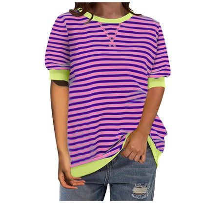 Damen Oberteil Streifenshirt Lässig Modern