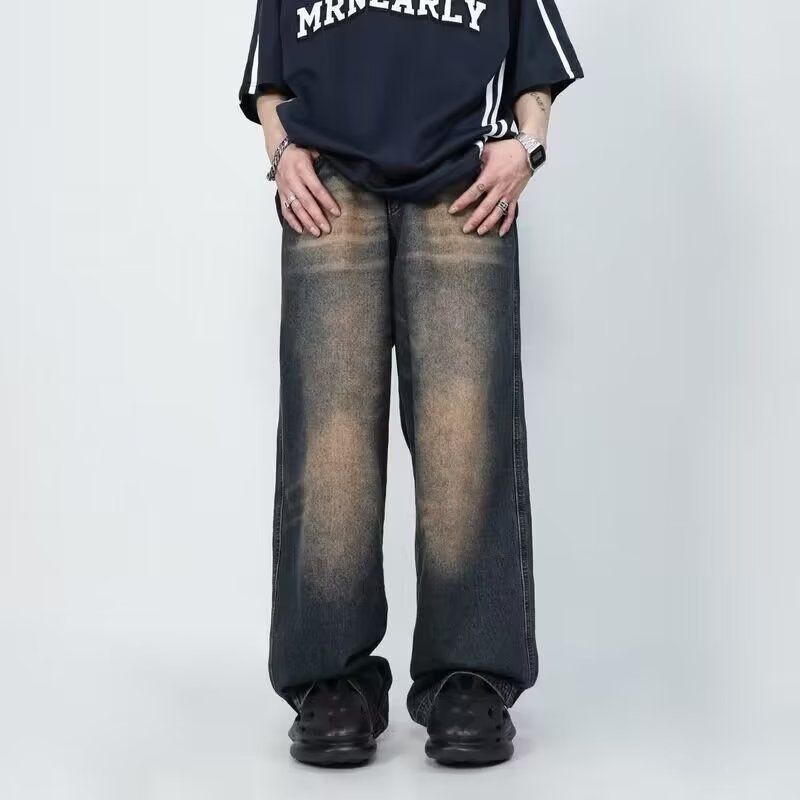 Herren Jeans Wide Leg Vintage Style Used Look Berlin - BerlinGlamour