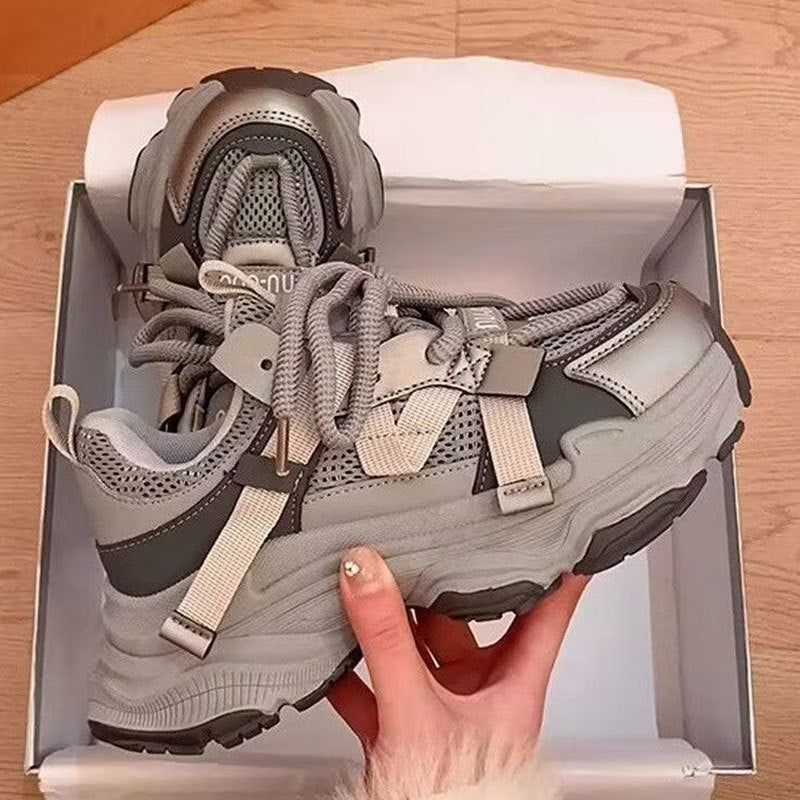 Damen Sneaker Sportlich Atmungsaktiv Stabiler Sohle