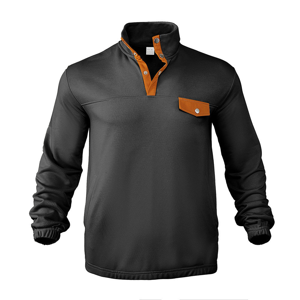 Herren Pullover Strukturiert Mit Brusttasche Modern