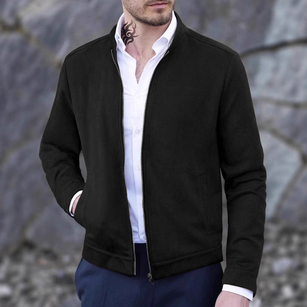 Herren Softshelljacke Elegant Bequem Hochkragen Reißverschluss - BerlinGlamour