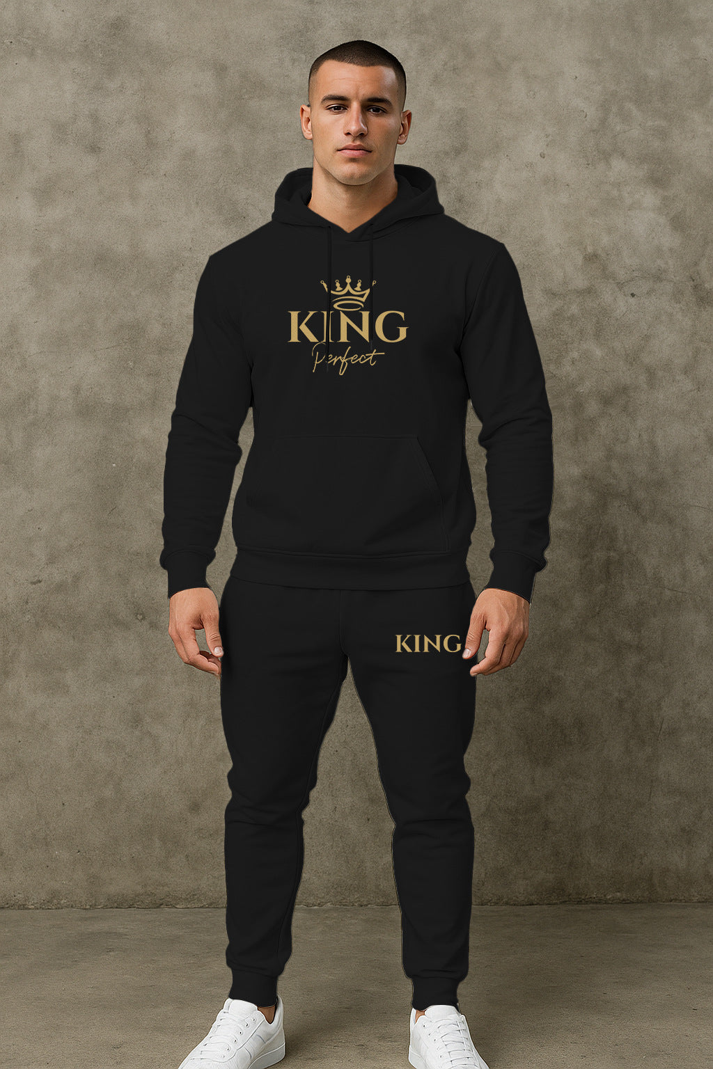 Herren Sportswear Set Kapuzenpullover Jogginghose Grau