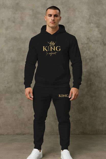 Herren Sportswear Set Kapuzenpullover Jogginghose Grau