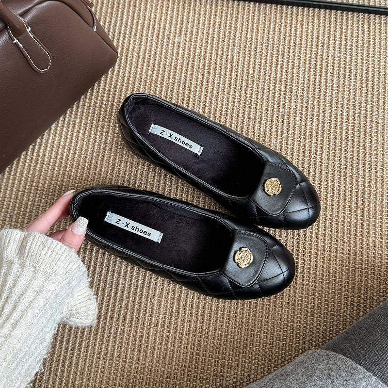 Damen Ballerinas Elegante RiemenSchuhe Mit Steppoptik