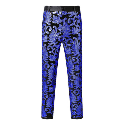 Herren Hosen Elegant Pailletten Muster Glamour