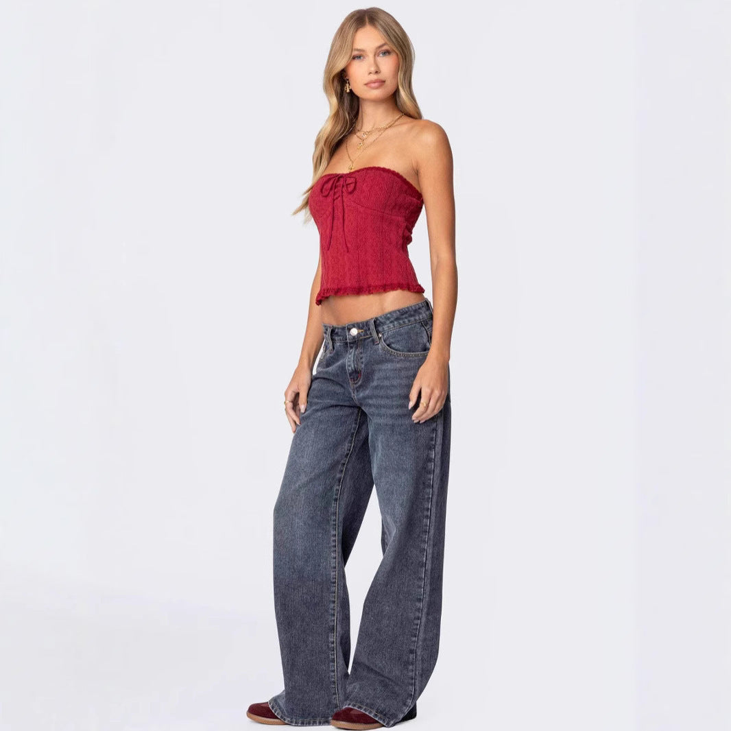 Hohe Damenjeans mit Taschen Comfort Fit