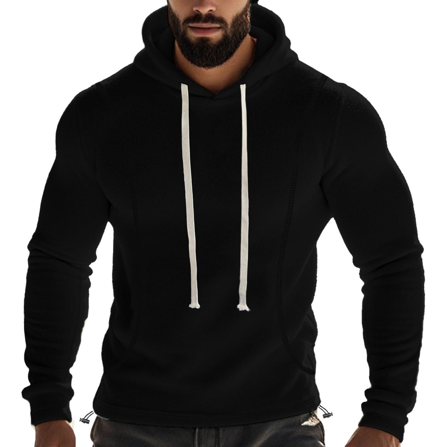 Kapuzenpullover Herren Fleece Atmungsaktiv Kuschelig