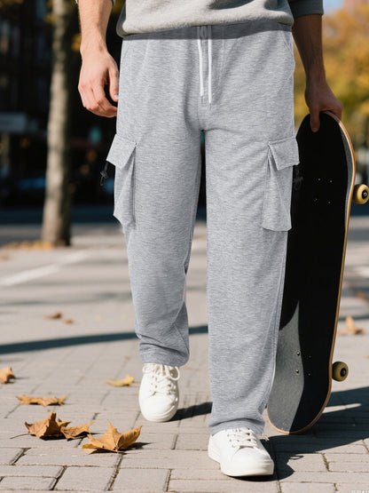 Herren Cargo-Hose Bequem Elastisch Reißverschluss-Taschen
