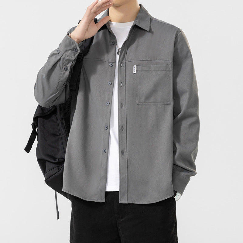 Herren Hemdbluse Lässig mit Utility Taschen Modern
