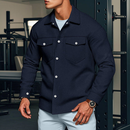 Herren Hemdjacke Modern mit Brusttaschen Schnitt Slimfit