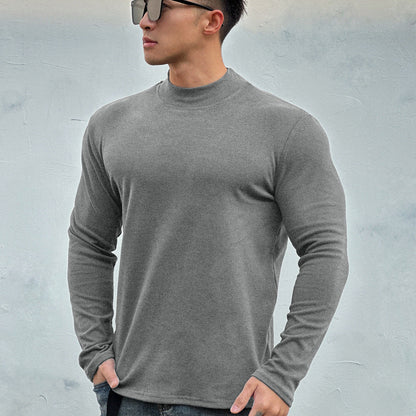 Herren Langarmshirt Sportlich Atmungsaktiv Baumwolle Modern