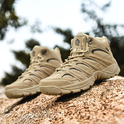 Damen Outdoor-Schnürboots wasserabweisend rutschfest Schwarz