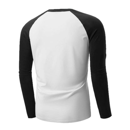 Herren Langarmshirt Mit Kontrastärmel Modern Sportlich