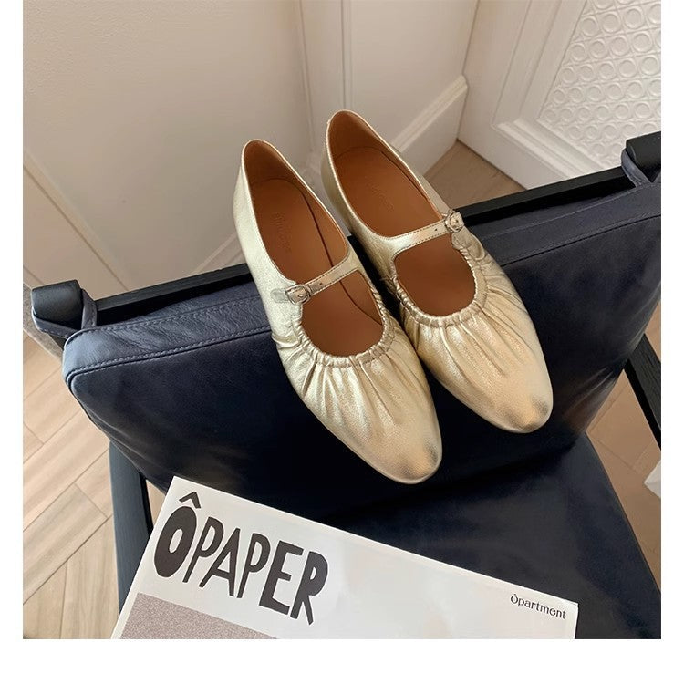 Damen Ballerinas Bequem Elastisch Schnürung