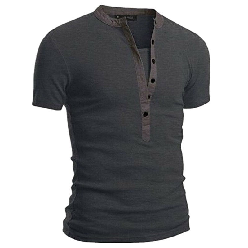 Herren Kurzarm-Shirt Modern mit Knöpfen Slim Fit