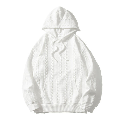 Herren Kapuzenpullover Struktur Muster Grau Modern