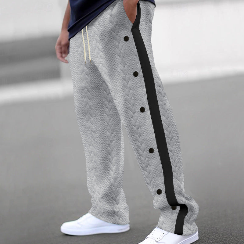 Herren Freizeithose Sportlich Elastisch Mit Knopfverschluss