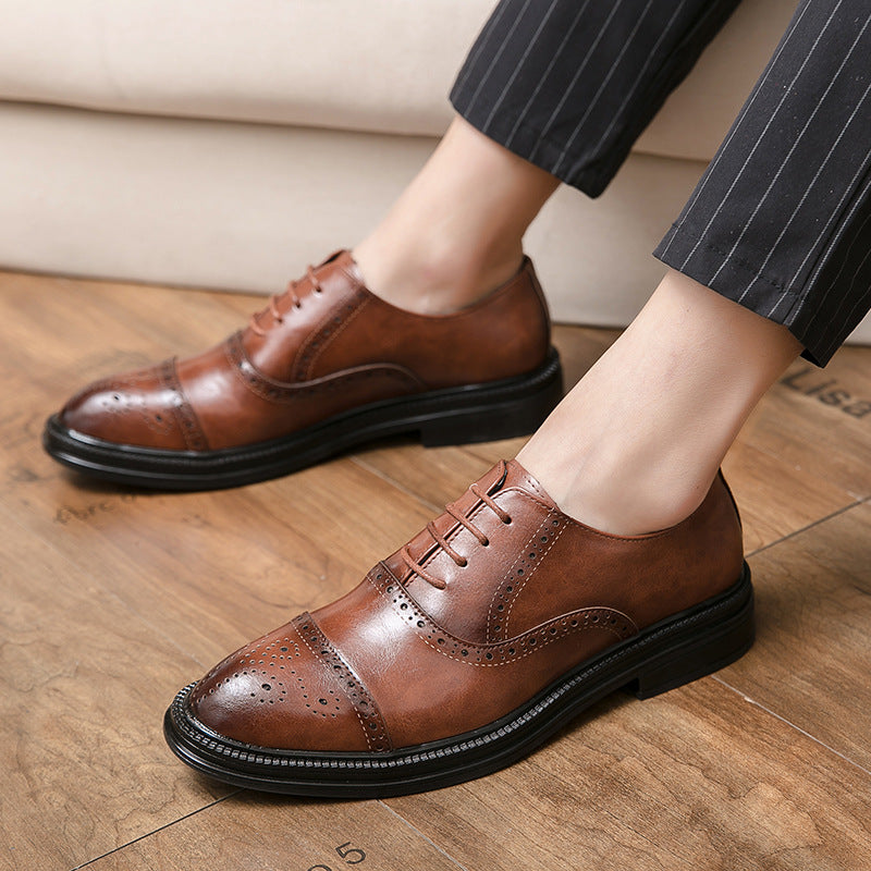 Damen Brogues Leder Schuhe Klassisch Elegantes Design