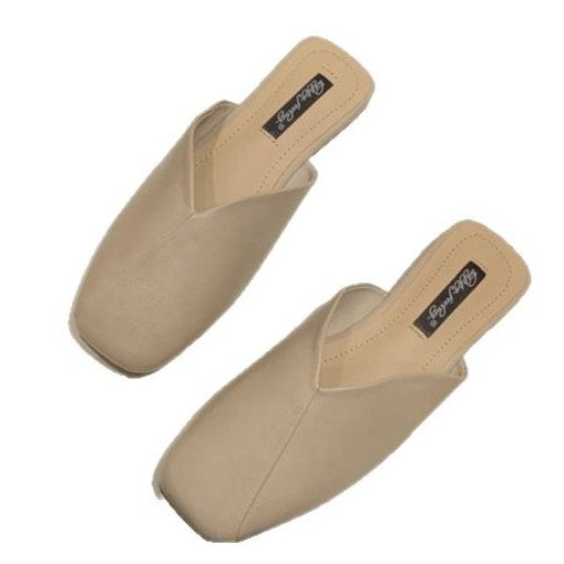 Damen Mules Modern mit Überkreuz-Design und Hochglanz