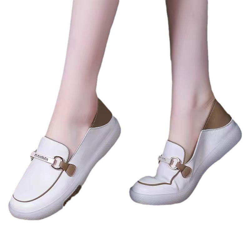 Damen Sneaker Slip-On Elegant Metallverschluss Komfortschuhe Damen